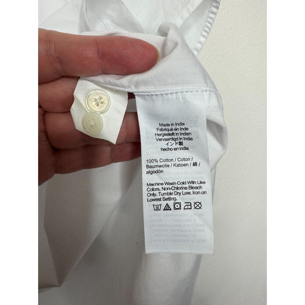 Madewell XL Oversized Button-Up Shirt White Cotton Oxford Long Sleeve Pocket NWT - Picture 11 of 14